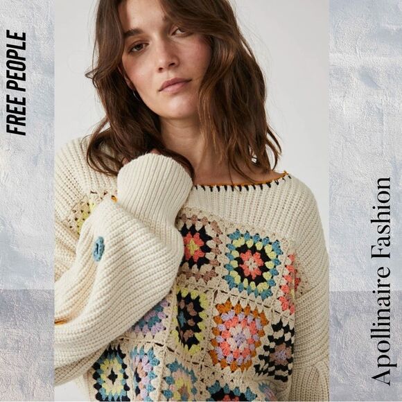 FREE PEOPLE DAHLIA CROCHET PULLOVER TOP NEW SMALL AND XS AVAILABLE - Picture 6 of 9